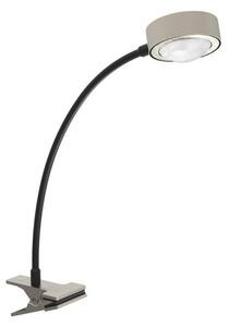 LIGHTME Lampă de masă Powerlens Flex, clemă, culoare titan, Gri, Studiu / Birou, Metal, Modern