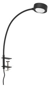 LIGHTME Lampă de masă Powerlens Flex, cu șurub, negru, Negru, Studiu / Birou, Metal, Modern, Lumină de lectură