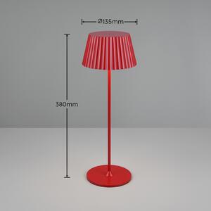 Reality Leuchten Lampă de masă Suarez LED reîncărcabilă, roșie, înălțime 39 cm, metal,, reglabil, Roșu, Metal, Modern