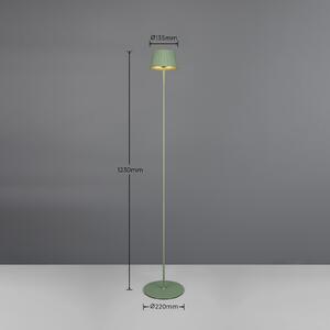 Reality Leuchten Lampă de podea reîncărcabilă Suarez LED, verde, înălțime 123 cm, metal, reglabil, Verde, Metal, Modern