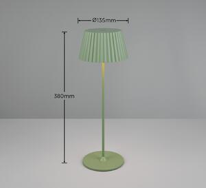 Reality Leuchten Suarez Lampă de masă LED reîncărcabilă, verde, înălțime 39 cm, metal, reglabil, Verde, Metal, Modern