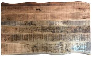 Masa dreptunghiulara cu blat din lemn de mango si cadru metalic argintiu 160x90 cm