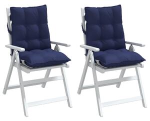 Perne scaune cu spătar jos, 2 buc., bleumarin, textil oxford