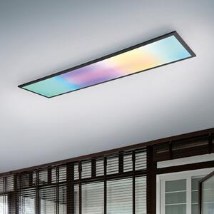 Reality Leuchten Plafonieră cu LED-uri Beta, lungime 119 cm, negru, RGBW, CCT, reglabil, Negru, Camera de zi / sufragerie, Metal, Modern
