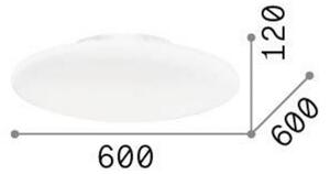 Ideallux Plafonieră Ideal Lux Smarties, sticlă opală, Ø 60 cm, reglabil, Alb, Camera de zi / sufragerie, Sticlă, Modern