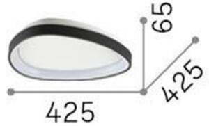 IDEAL LUX Plafonieră LED Gemini, alamă, 42 cm, 3000 K, cu întrerupător, Auriu / Alamă, Camera de zi / sufragerie, Metal, Modern