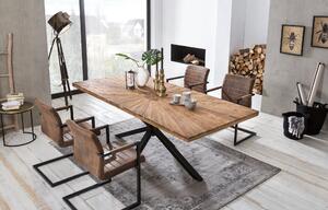 Masa dreptunghiulara cu blat din lemn de tec Tables&Co 200x100 cm maro/negru