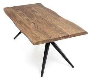 Masa dreptunghiulara cu blat din lemn de salcam Tables&Co 160x90 cm maro/negru