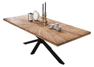 Masa dreptunghiulara cu blat din lemn de tec Tables&Co 220x100 cm maro/negru