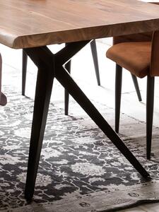 Masa dreptunghiulara cu blat din lemn de salcam Tables&Co 200x100 cm maro/negru