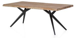 Masa dreptunghiulara cu blat din lemn de salcam Tables&Co 180x90 cm maro/negru