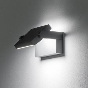 Ideallux Ideal Lux LED lampă de perete pentru exterior Swipe antracit, metal 3.000 K, Negru, Metal, Modern