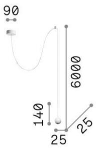IDEAL LUX Ideal Lux Archimede Sfera LED, negru, metal, Negru, Camera de zi / sufragerie, Metal, Modern, glob