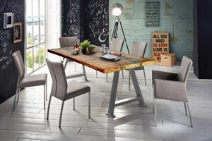 Masa dreptunghiulara cu blat din lemn reciclat Tables&Co 240x100 cm multiolor/argintiu