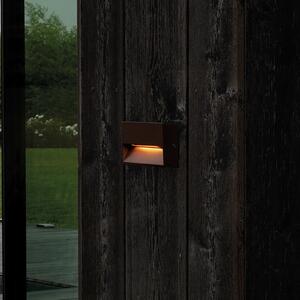 IDEAL LUX Ideal Lux LED pentru exterior Dedra, maro, 10 x 6,5 cm, Maro / Rugină, Metal, Modern, Soclu de perete jos