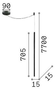 IDEAL LUX Ideal Lux LED suspendat cu Filo de culoare alamă, cablu lung, Auriu / Alamă, Camera de zi / sufragerie, Metal, Modern