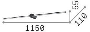 IDEAL LUX Aplică de perete LED Ideal Lux Filo, alb, lățime 115 cm, metal, Alb, Camera de zi / sufragerie, Metal, Modern, Perete rotund
