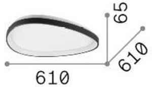IDEAL LUX Plafonieră LED Gemini, albă, 61 cm, 3.000 K, cu întrerupător, Alb, Camera de zi / sufragerie, Metal, Modern