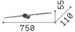 IDEAL LUX Aplică de perete LED Ideal Lux Filo, culoare alamă, lățime 75 cm, Auriu / Alamă, Camera de zi / sufragerie, Metal, Modern, Perete rotund