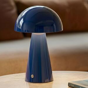 Lindby LED lampă de masă reîncărcabilă Nevijo, albastru, Ø20cm, USB,, reglabil, Albastru, Camera de zi / sufragerie, Metal, Modern