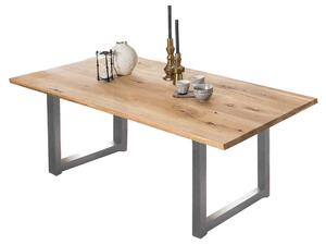 Masa dreptunghiulara din lemn de stejar Tables&Co 180x100x75 cm maro/argintiu