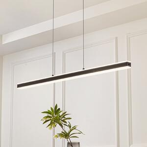 Lucande Lampă suspendată LED Pendolo, negru, aluminiu, 120 cm, reglabil, Negru, Camera de zi / sufragerie, Aluminiu, Modern