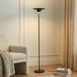 Lindby Lampadar LED Norvind, negru, metal, 1 bec, Negru, Camera de zi / sufragerie, Metal, Modern