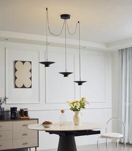 Lindby Lampă suspendată LED Norvind, 6 becuri, negru, metal, reglabil, Negru, Camera de zi / sufragerie, Metal, Modern