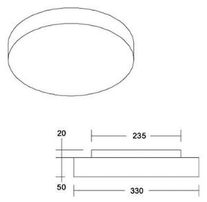 BRUMBERG Plafonieră cu LED Celtis Mini, 3.000 K, maro-gri, Maro / Rugină, Camera de zi / sufragerie, Metal
