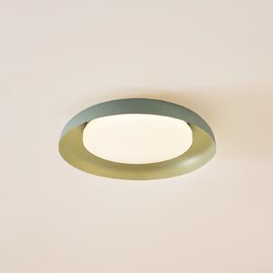 Lindby plafonieră LED Florie, verde, metal, Ø 40 cm, Verde, Camera de zi / sufragerie, Plastic, Modern