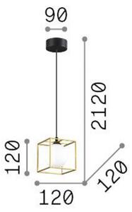Ideallux Ideal Lux Lingotto, suspendat, un singur bec, negru, sticlă opalină, Negru, Camera de zi / sufragerie, Metal, Modern, glob