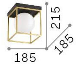 Ideallux Ideal Lux Plafonieră Lingotto, negru, sticlă opală, 1 lumină, reglabil, Negru, Camera de zi / sufragerie, Metal, Modern, glob
