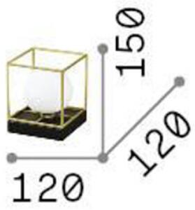 Ideallux Ideal Lux Lingotto lampă de masă înălțime 15 cm negru, sticlă opalină, Negru, Camera de zi / sufragerie, Metal, Modern, glob