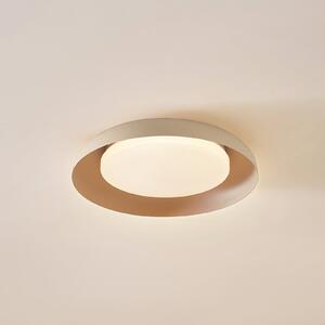 Lindby plafonieră LED Florie, bej, metal, Ø 40 cm, Bej, Camera de zi / sufragerie, Plastic, Modern