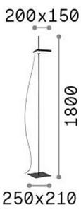 IDEAL LUX Ideal Lux Lampă de podea cu LED Lift, alb, metal, înălțime 180 cm, Alb, Camera de zi / sufragerie, Metal, Modern