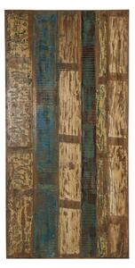 Masa dreptunghiulara cu blat din lemn reciclat si cadru metalic maro 180x100 cm