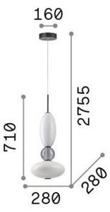 Ideallux Ideal Lux Lumiere-1, sticlă opalină/gri, Alb, Camera de zi / sufragerie, Sticlă, Modern