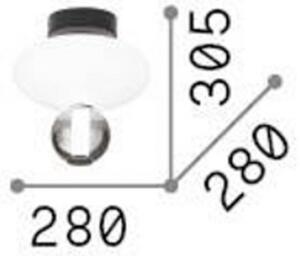 Ideallux Ideal Lux Plafonieră cu LED Lumiere-2, sticlă opalină/gri, negru, Alb, Camera de zi / sufragerie, Sticlă, Modern