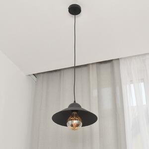 HELAM Suspensie Sorapis, negru, metal, Ø 27,5 cm, reglabil, Negru, Camera de zi / sufragerie, Metal, Modern