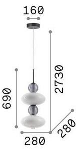 Ideallux Ideal Lux Lumiere-2, sticlă opalină/gri, Alb, Camera de zi / sufragerie, Sticlă, Modern