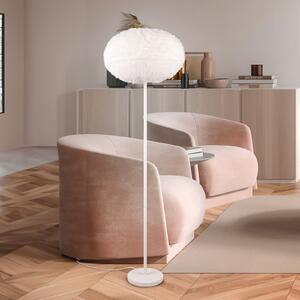 Reality Leuchten Lampă de podea cu blană, înălțime 154 cm, culoare nisip, pluș sintetic, Bej, Camera de zi / sufragerie, Țesătură / Textil, Modern