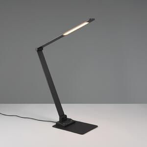 Trio Lighting Lampă de masă Travis LED, negru, CCT, reglabilă, tactilă, USB, reglabil, Negru, Studiu / Birou, Metal, Modern