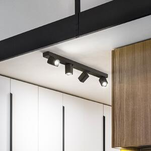 IDEAL LUX Ideal Lux Rudy Square, negru, cu 4 lumini, din metal, Negru, Camera de zi / sufragerie, Aluminiu, Modern