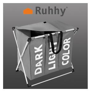 Cos de rufe multifunctional, 3 compartimente, impermeabil, 64,5x58x36,5cm, gri