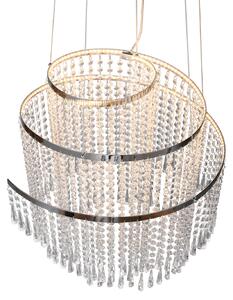 Reality Leuchten Pomp Lampă suspendată cu LED, Ø 48 cm, crom, acrilic/metal, CCT, reglabil, Metalic, Camera de zi / sufragerie, Plastic