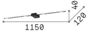 IDEAL LUX Ideal Lux LED lampă de perete Theo negru lățime 115 cm aluminiu, Negru, Camera de zi / sufragerie, Aluminiu, Modern