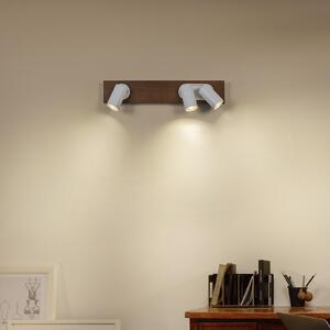 LEDVANCE LED spot de tavan Mercury GU10, 3 lumini, lemn/alb, reglabil, Alb, Camera de zi / sufragerie, Metal