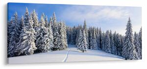 Tablou - Iarna in pădure (120x50 cm)