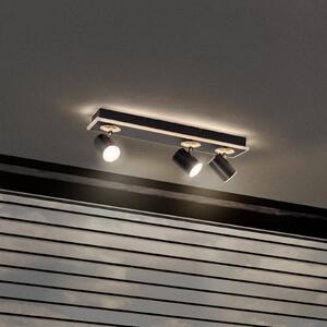 LEDVANCE LED spot de plafon Mars, 4 lumini, 3 spoturi, negru, Negru, Camera de zi / sufragerie, Metal