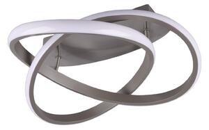 Reality Leuchten Plafonieră cu LED Course, nichel mat, 3.000 K, Ø 45 cm, reglabil, Gri, Studiu / Birou, Metal, Modern, Pandantiv cu flacără multiplă